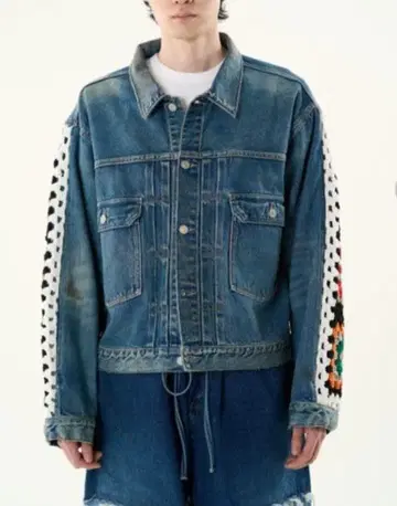 DISCOVERED CROCHET DENIM BLOUSON 2025SS