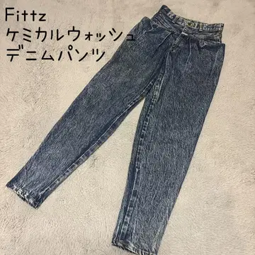 [ 레어 ] Fittz 턱 데님 [ 케미컬 ] 빈티지 90s 여성용