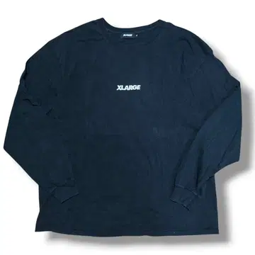 XLARGE 블랙 롱 슬리브 티셔츠 롱티 로고 자수 XL