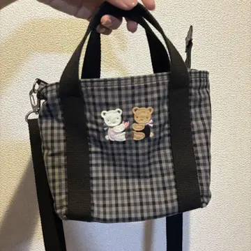 미사용 새상품 니시와키시 파밀리아 숄더백 블랙 계열 체크 고향세