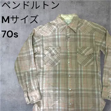 70s Pendleton M 플란넬 셔츠 펜들턴 웨스턴 셔츠