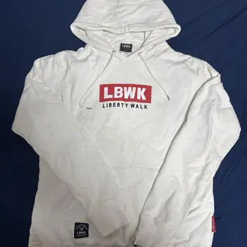 LBWK 화이트 후드 부착 후드티