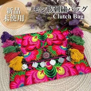 몽족 자수 클러치백 민족풍 에스닉 태국 직수입 세련된 컬러풀
