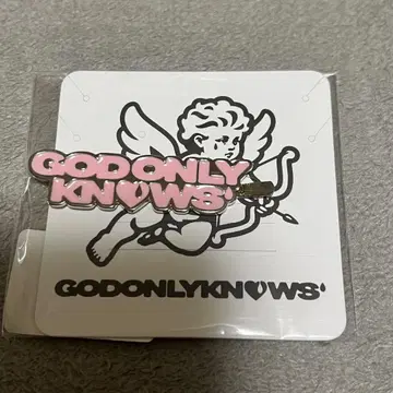 GOD ONLY KNOWS 로고 헤어 클립 핑크