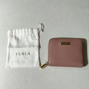 FURLA 접이식 지갑 핑크 가죽