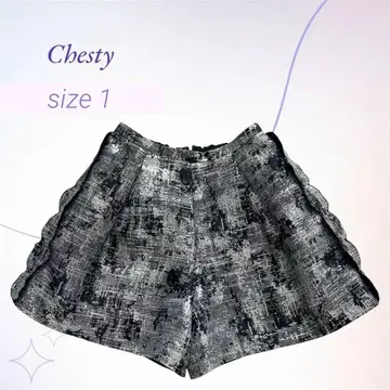 Chesty 체스티 / 샤이니 숏팬츠 스캘럽 실버