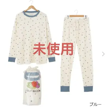 FRUIT OF THE LOOM 와플 룸웨어 하트 파랑