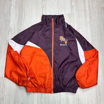 80s 나일론 자켓 WILD CATS 칼리지 로고 브라운