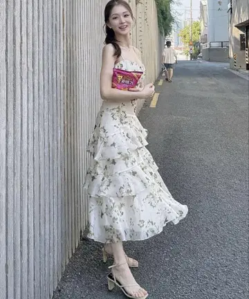 꽃무늬 롱 원피스