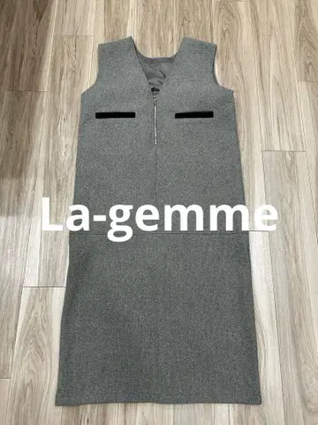 [ La-gemme ] V넥 지퍼 디자인 오버롤 스커트 원피스