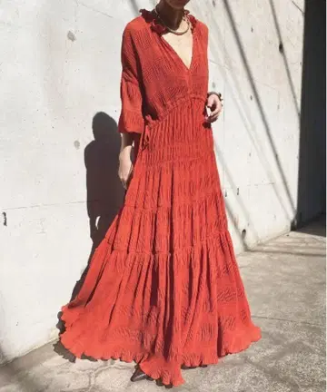 AMERI vintage 롱 드레스 빨간색 M 사이즈