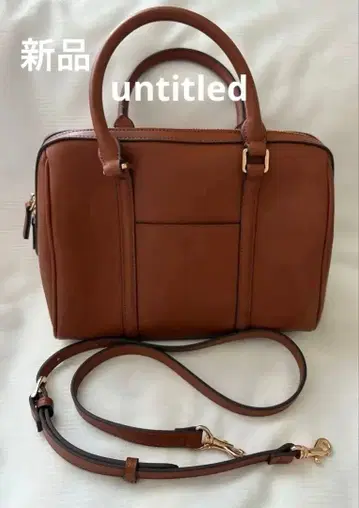 [새상품] 탈부착 가능 스트랩 포함 심플한 보스턴형 브라운 백