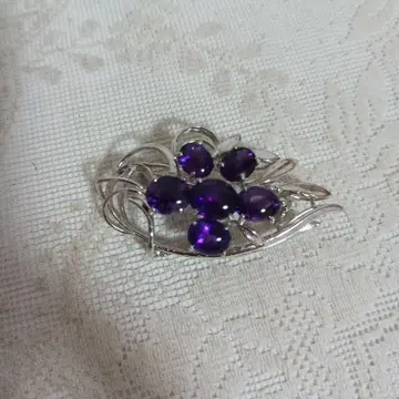 자수정 컬러 SV 브로치