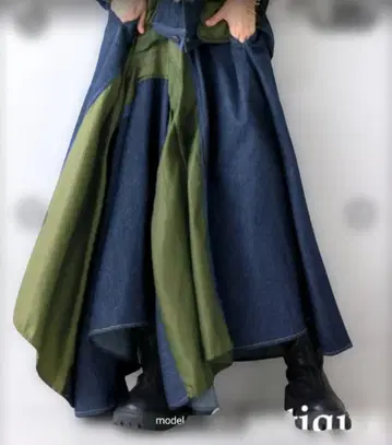 스커트 데님 스커트 데님 절개 스커트
