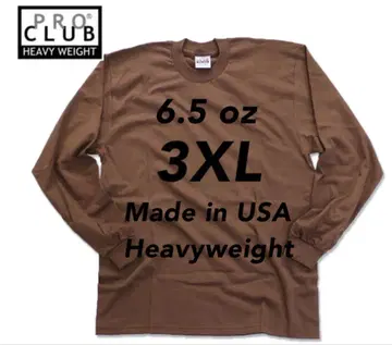 PRO CLUB 헤비 웨이트 브라운 T셔츠 3XL