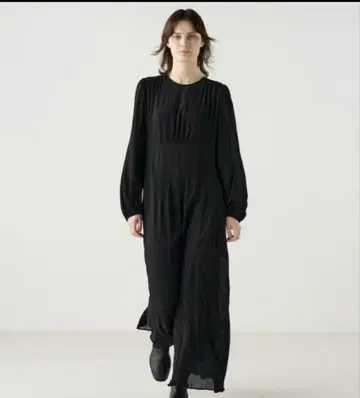 UNIQLO:C 플레어 원피스 블랙 시어 소재