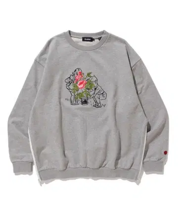 XLARGE 꽃 자수 그레이 맨투맨 M