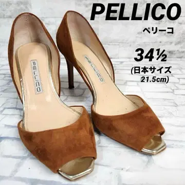 펠리코 세퍼레이트 펌프스 오픈토 브라운 스웨이드 21.5cm