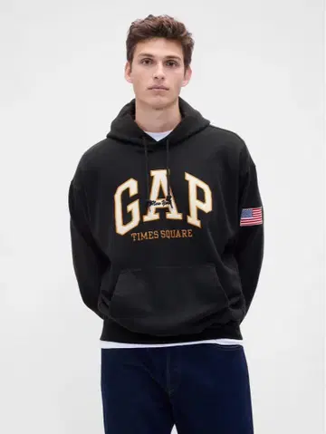 GAP 타임스퀘어 오버 사이즈 후드티 M 블랙