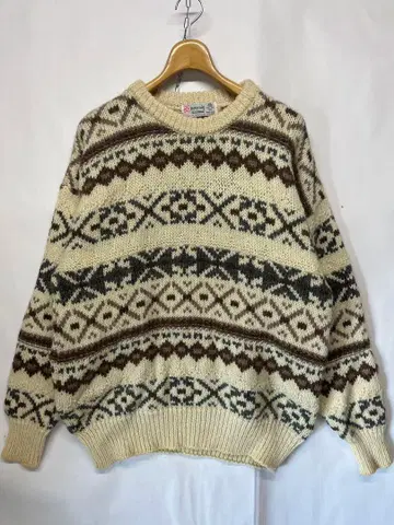 Lencraig Knitwear 스코틀랜드제 핸드 니트 스웨터 LL