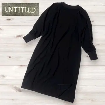 UNTITLED 저지 원피스 소매 볼륨 니트 롱 M 리브