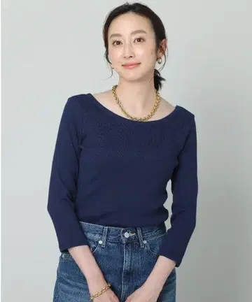 UNTITLED/내추럴 골지 발레넥 티셔츠 [세탁 가능]