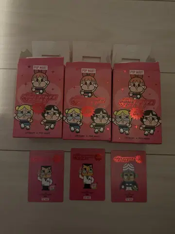 POP MART 피규어 3개 세트 카드 포함