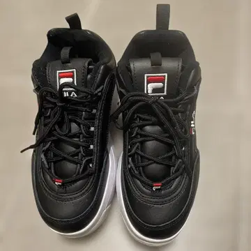 FILA 통굽 24.5cm 미사용에 가까운 블랙 화이트