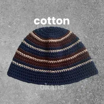 navy x brown76 크러셔 모자 핸드메이드 크로셰 모자 비니