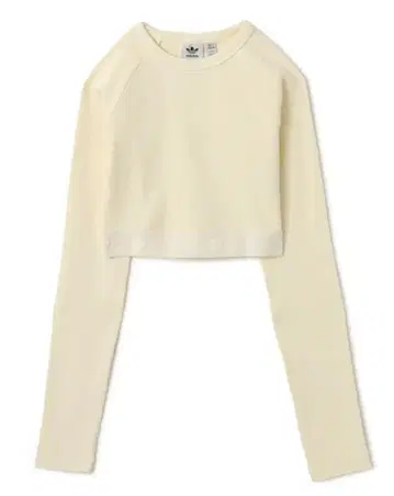 adidas RIB LONGSLEEVE TOP 크림 화이트