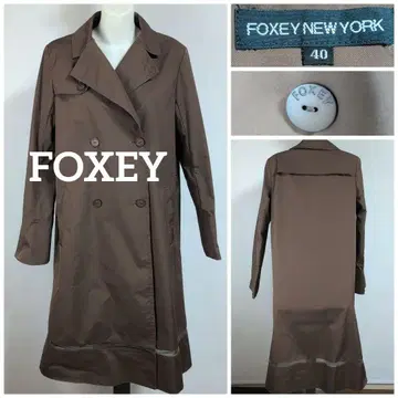 FOXEY 폭시 디자인이 멋진 브라운 트렌치코트