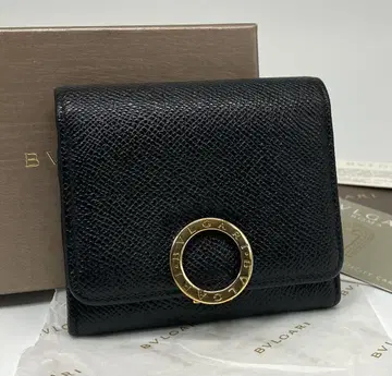 신형 새상품급 불가리 불가리 로고 컴팩트 접이식 지갑 블랙 감정 완료