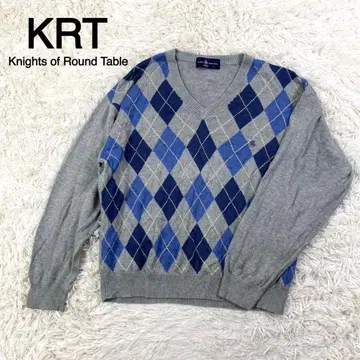 KRT 아가일 체크 무늬 V넥 니트