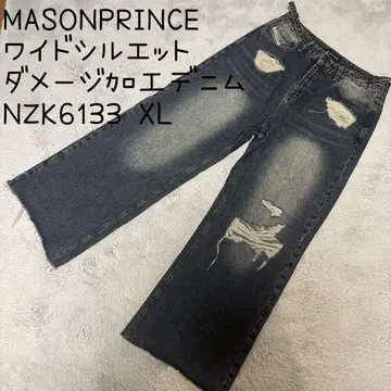 [ 초특가 ] MASONPRINCE 와이드 실루엣 데미지 가공 데님 XL