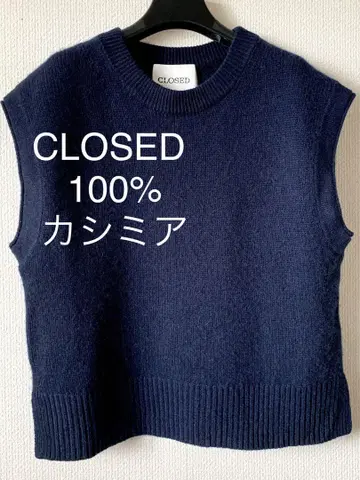 CLOSED 100% 캐시미어 니트 베스트 네이비