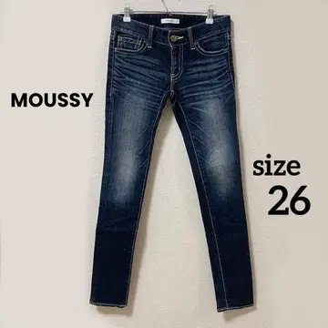 MOUSSY 마우지 스키니 데님 인디고 used 가공 26인치