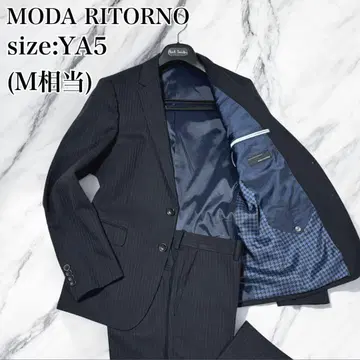 새상품급 모다리틀노 수트 셋업 스트라이프 안감 패턴 하운드투스 네이비