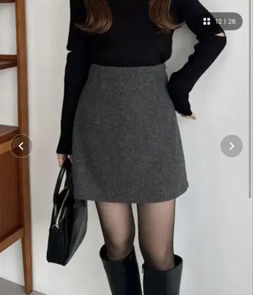 callautia 울 라이크 기모 미니 스커트 (이너 팬츠 포함)