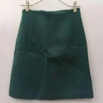 6 [보르지] 가을 미니 플레어 스커트 [M] 사다리꼴 울 겨울 그린