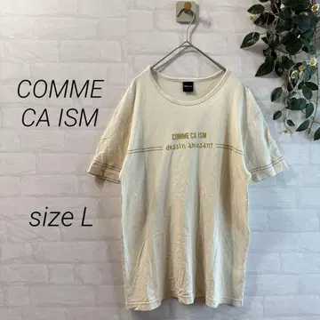 [COMME CA ISM] 로고 프린트 반팔 T셔츠 (L) 아이보리