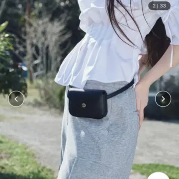 새상품급! 헤더 허리 벨트 파우치 블랙