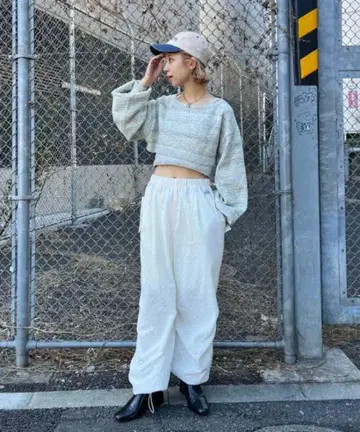 HELLO.SANFRANCISCO 오버 레이스 와이드 팬츠