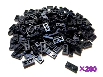 LEGO 200개 블랙 1 x 2 플레이트 기본