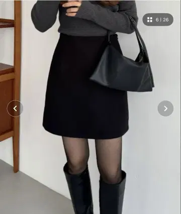 callautia 울 라이크 기모 미니 스커트 (이너 팬츠 포함)