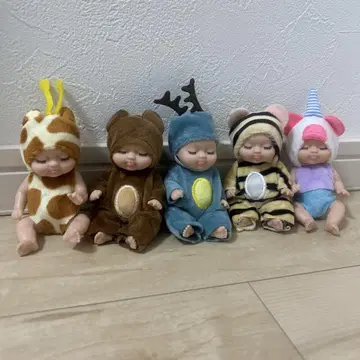 슬리핑 베이비 곰&유니콘 &기린&호랑이&드래곤 5인 세트