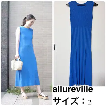 새상품 allureville 절개 플리츠 니트 원피스 알아바일