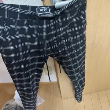 아담스 저글러 체크 블랙 바지 완판템