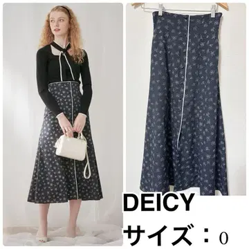 DEICY 빈티지 로즈 도트 스커트 데이시
