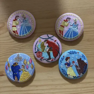 디즈니 자수 캔뱃지 5개 세트