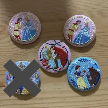 디즈니 자수 캔뱃지 4개 세트